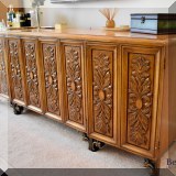 F34. Vargas Furniture long dresser. 32”h x 80”w x 22”d
